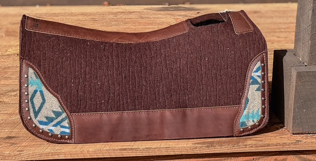 5 Star All Around Pad Chocolate Brown with Blue Wool Inlay