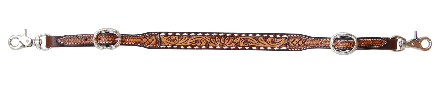Rafter T Ranch Wither Strap- Tooled With White Buckstitch