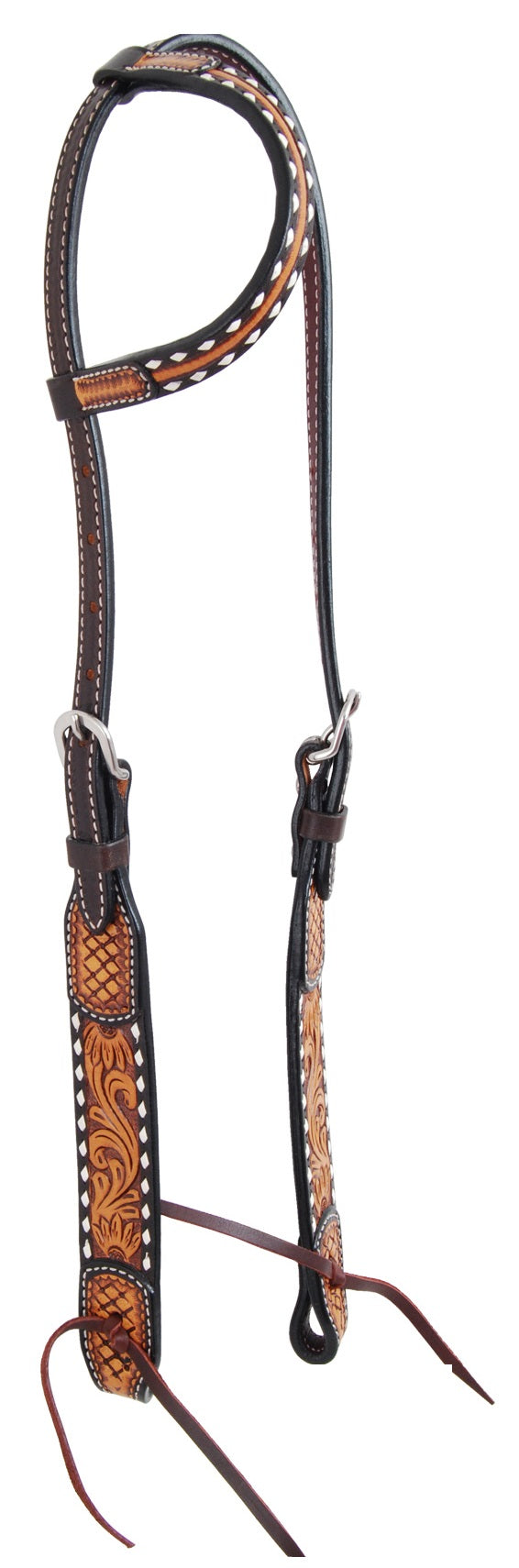 Rafter T Ranch- Single Ear Floral Sunflower Tooled Headstall