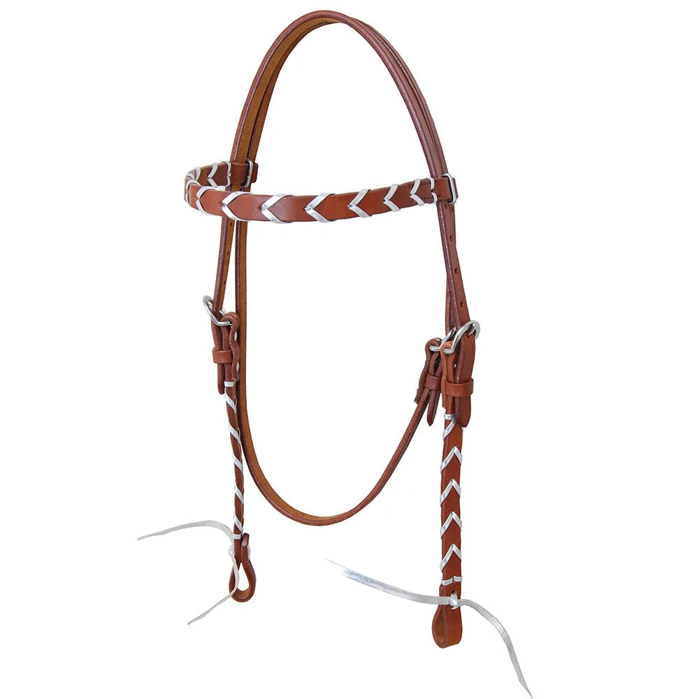 Rafter T Ranch Browband With Silver Plait Headstall