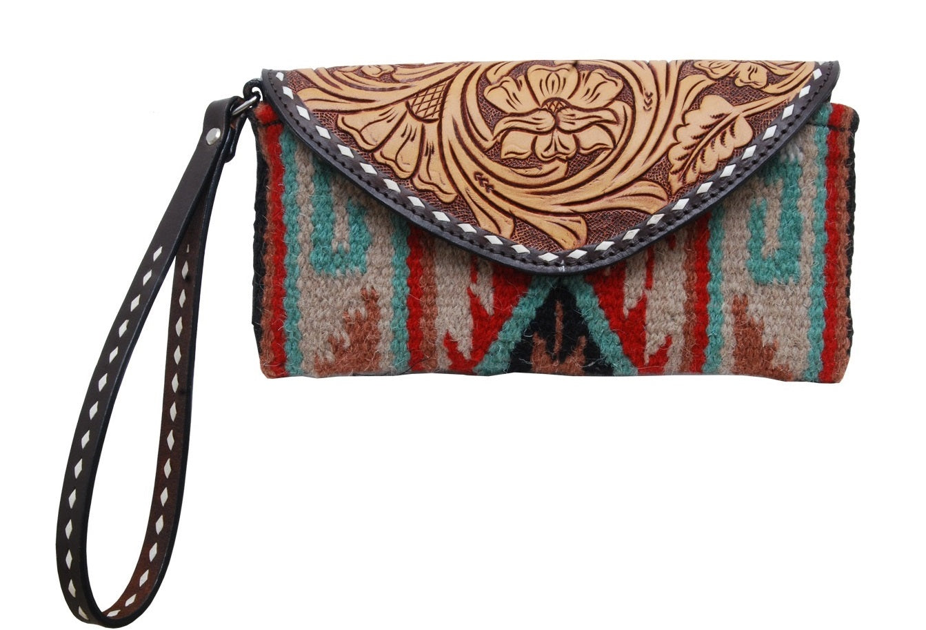 Rafter T Ranch Wristlet With Buckstitching