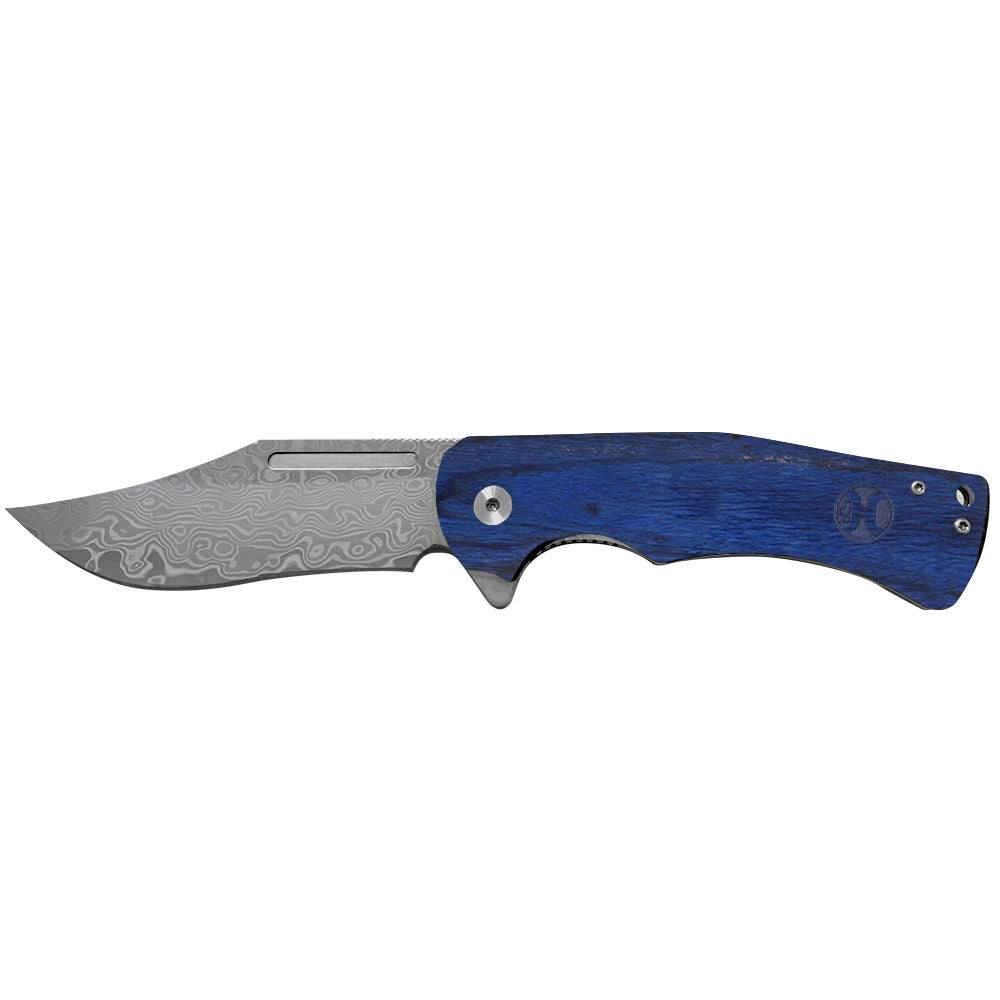 Hooey Knife, Dyed Burlwood Clip Point Flipper