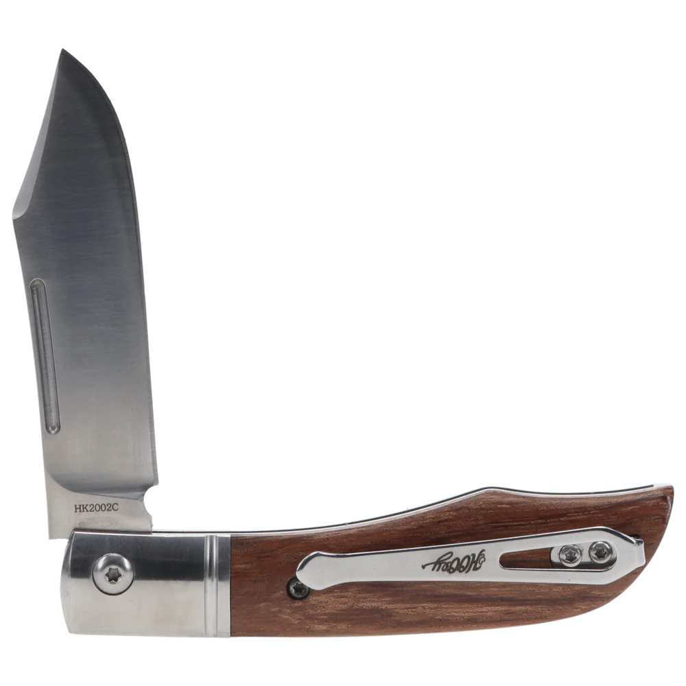Hooey Knife, Dyed Burlwood 3 Blade W/ 4 Handle And Clip
