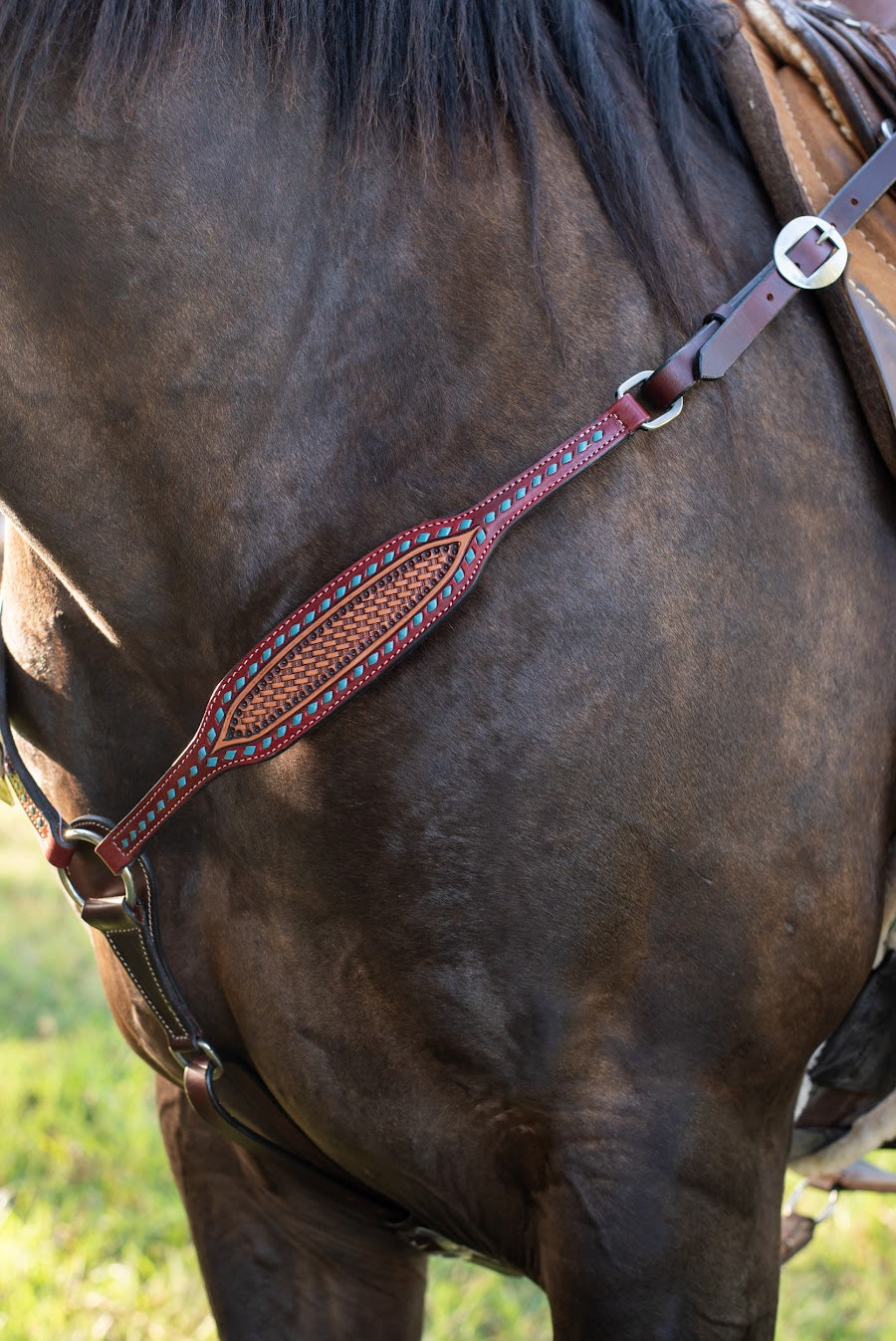 Professional's Choice Basket Weave Blue Breast Collar
