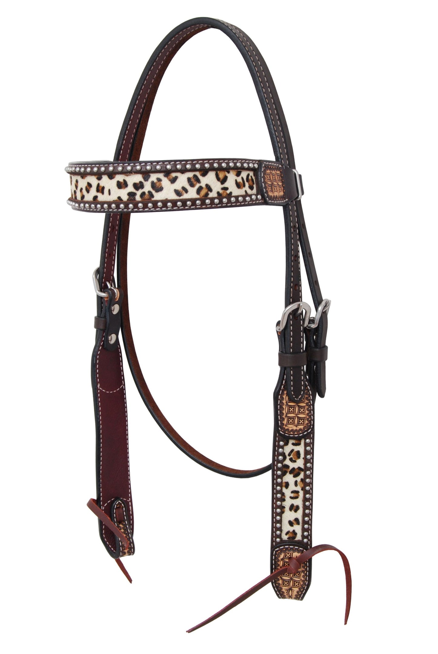 Rafter T Ranch- Browband With Leopard Inlay Headstall