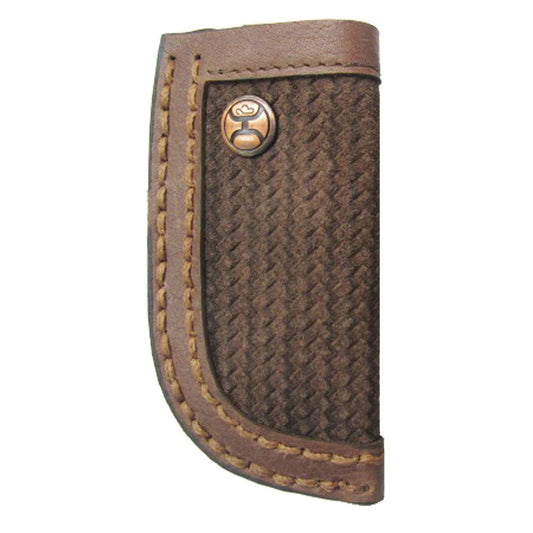 Hooey, " Classic Roughout" Knife Sheath Brown/Basket Weave