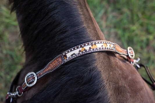 Rafter T Ranch Wither Strap Leopard Inlay