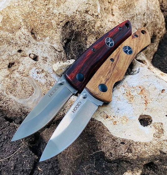 Hooey Knife, Maple Burl Liner Lock Thumb Stud Folders