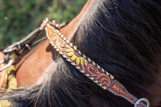 Rafter T Ranch Wither Strap with Hand Painted Sunflower
