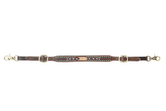 Rafter T Ranch Turquoise Flower Spots Withers Strap