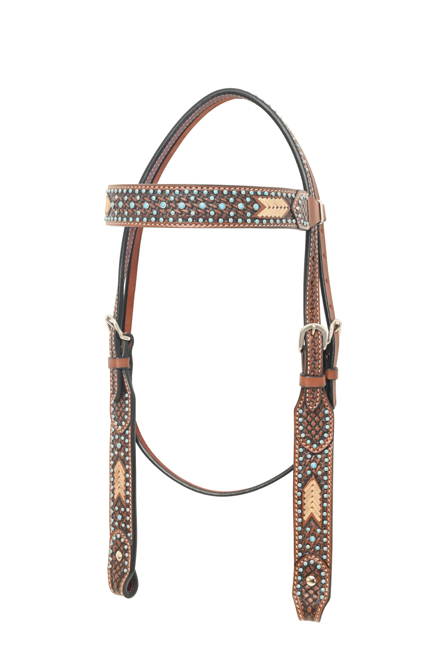Rafter T Ranch Turquoise Flower Spots Headstall