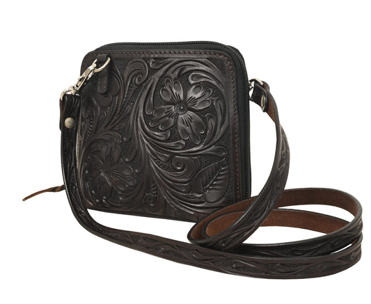 Rafter T Ranch Brown Tooled Mini Crossbody